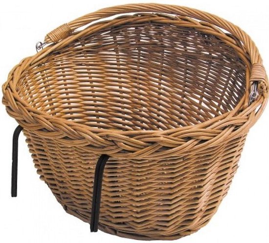 Falkx Rotan fietsmand - Naturel - Met hengsel - 42x32x25 cm - 33 liter capaciteit van Falk