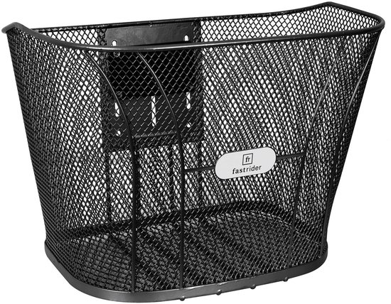 Fastrider Betuwe Fietsmand - Handgemaakte fietsmand - Geleverd met FastLock houder voor bevestiging aan stuurpen - Metaal - 15 liter - Zwart van Merkloos