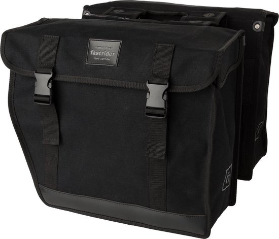 Fastrider Canvas Hybride 93 Dubbele Fietstas Zwart - 41L van FastRider