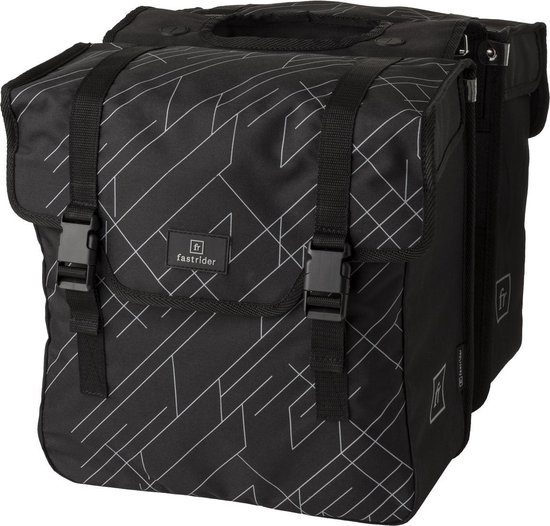 Fastrider Dex Dubbele Fietstas - 36 liter - Zwart/Grijs - Gerecyceld en waterafstotend Polyester van FastRider