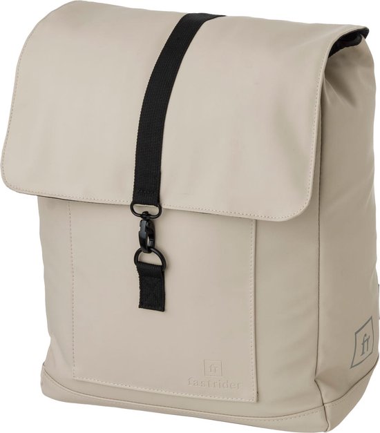 Fastrider Jaxx II Enkele Fietstas/Rugzak/Schoudertas in één - Taupe - Trend - Click'nGo -14 Liter - Waterafstotend van FastRider