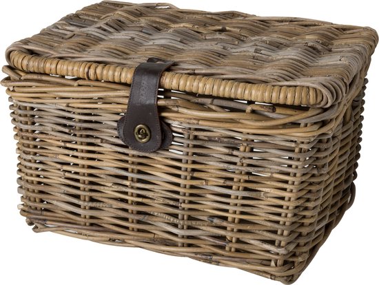 Fastrider Sera Fietsmand - Naturel Rotan Fietsmanden - 26L - Fietsmand met Deksel - Handgemaakt
