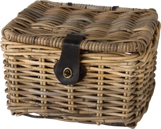 Fastrider Sera Rotan Fietsmand - Naturel - 8L - Handgemaakt - met Klep van FastRider