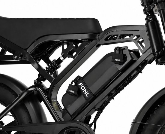 Fatbike Accu 48V 15Ah met Lockboss Batterijslot - Ouxi V8, H9 en C80 - Complete Set Zwart - FONL
