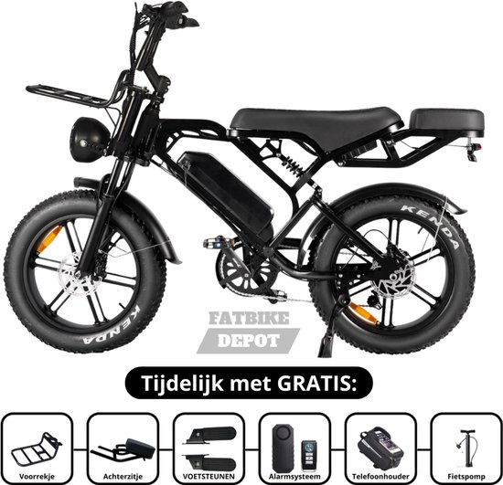 Fatbike Depot - QM WHEEL V20 PRO - Fatbike - Hydraulische remmen - 250 Watt - Zwart van Merkloos