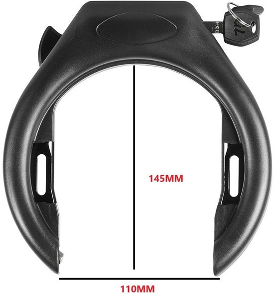 Fatbike Ringslot 110 mm – Frameslot met Sleutel – Wielslot voor Fatbikes & E-Bikes – Zwart
