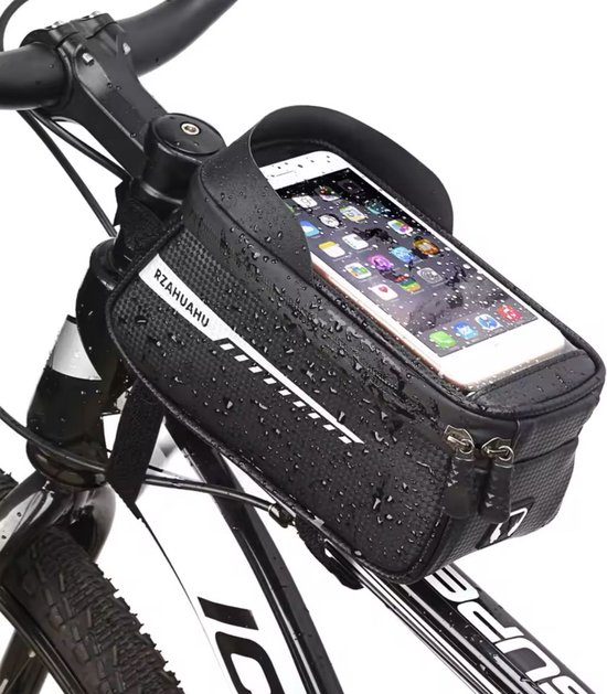 Fatbike Telefoonhoes - waterdicht - universeel - zwart - Waterdichte Telefoon Tas voor E-bike, Fatbike, Racefiets, Bakfiets en Meer - Veilig en Slim Opbergen, Geschikt voor Navigatie! 23x13x10 van Fa