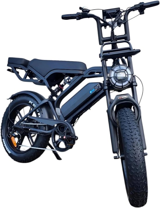 Fatbike V20 Pro - Direct Leverbaar -NFC CHIP Start functie - Inclusief Accessoires - Achterzitje - Voorrekje - Voetensteuntjes - Telefoonhouder - Hydraulische Remmen - Zwart