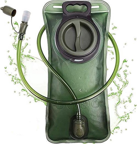 FEDEC Rugzak Waterzak - Backpack - Met slangetje - BPA Vrij - 2 Liter - Groen van FEDEC