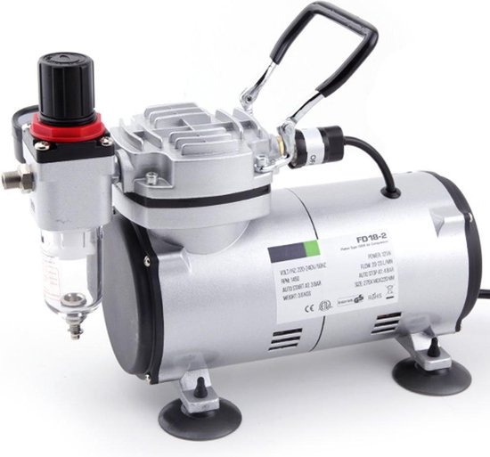 Fengda FD18-2 Airbrush mini compressor - max 4 bar - werkdruk 1-2 bar