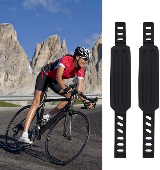 fiets accessoires - Straps-fiets riemen-pedal straps-Hometrainer pedaalriemen-1 paar rubberen pedaalriemen-universeel pedalen met riempjes van Merkloos