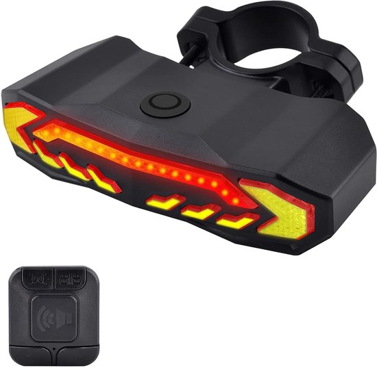 Fiets Achterlicht - Fietslamp Alarm - Veilig Fietsen - 5-in-1 Functies - 160 Lumen - Zwart