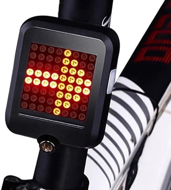 Fiets Achterlicht - Knipperlicht Fiets - Veilig Fietsen - Slimme Sensor - 80 Lumens - Zwart
