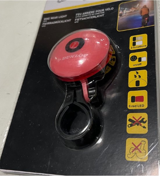 Fiets Achterlicht Led RYDER - Roze - Ø 6 cm - Rem Licht