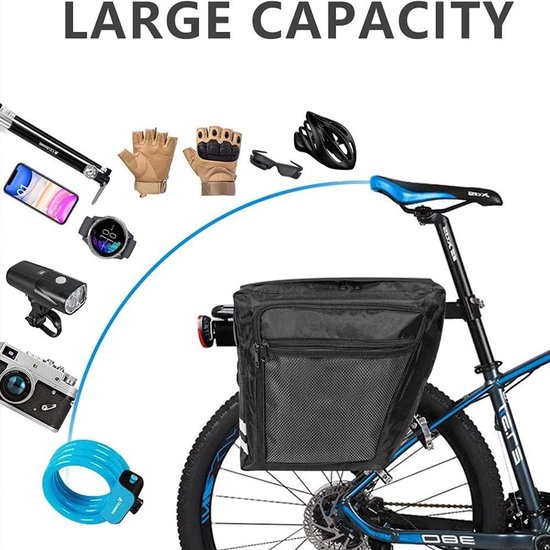 Fiets achterwieltas - Dilireba bagagedragertas waterdicht - zwart met regenbescherming van Dilireba
