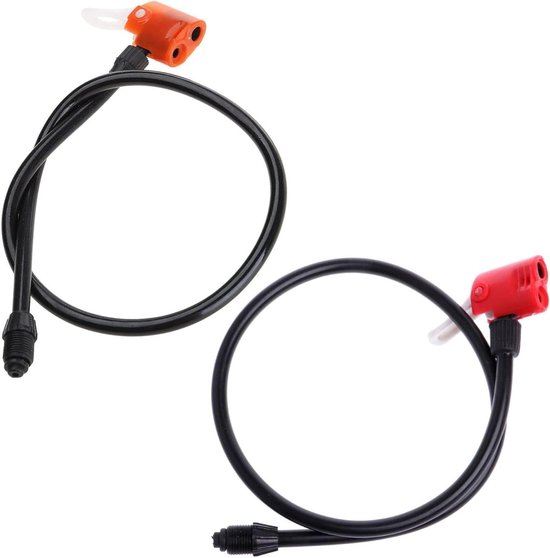 Fiets Band Inflator Slang - Fietspomp Accessoire - Banden Oppompen - Draagbaar Ontwerp - 67 cm - Zwart Rood