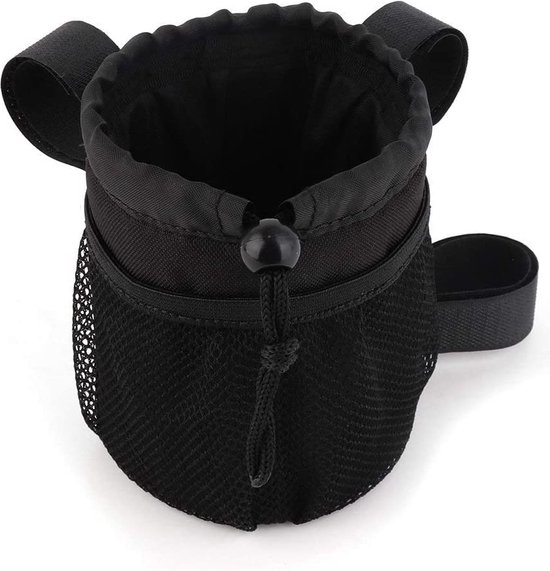 Fiets beker houder - Fiets Waterfles - Drinkfles - houder Fiets Stuur Bekerhouder met Mesh Zakken Telefoon tas voor Cruiser, Mountainbike, Scooter, Vouwen, Racefiets, Rolstoel, Kinderwagen - LB-546 van Lruvdox