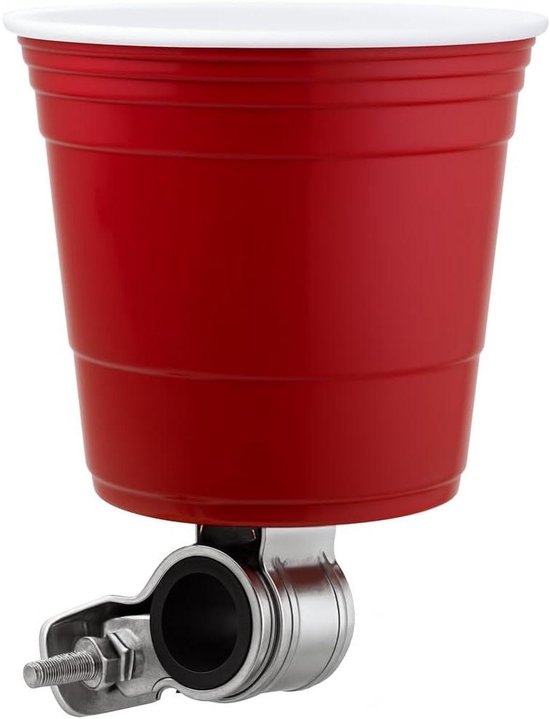 Fiets Bekerhouder - Drinkhouder Stuur - Onderweg Drankjes - Dubbelwandig ABS - 3 Maten - Rood