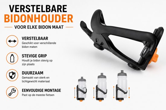 Fiets fleshouder - Bidon - Flessenhouder - Verstelbaar - Bekerhouder - Fiets