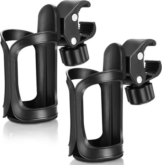 Fiets flessenhouder, 2 stuks, 360 graden rotatie, drinkwater, bekerhouder, snelsluiting, universeel, voor fietsen, mountainbikes, kinderwagen en rolstoel van Merkloos