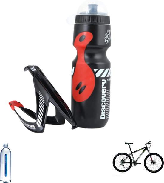 Fiets Flessenhouder - Bidonhouder Set - Hydratatie Onderweg - Hoge Betrouwbaarheid - 650 ml Fles - Zilver