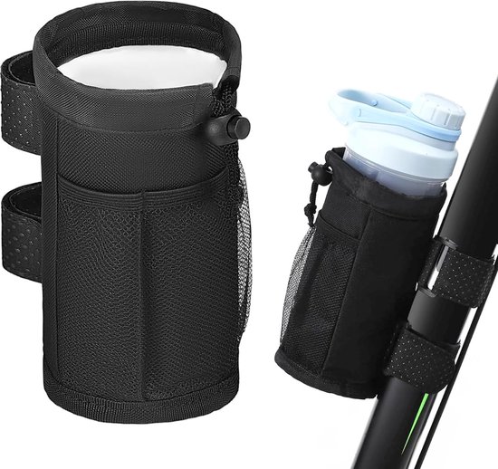 Fiets flessenhouder fiets bekerhouder flessentas bekerhouder fiets drankhouder van polyestervezel waterfleshouder met netvak voor MTB, vouwfiets, racefietsen, rolstoel van Velmia