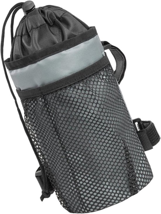 Fiets Flessenhouder - Stuur Pouch - Hydratatie Onderweg - Verstelbaar Geïsoleerd - 26.5 x 18 x 2 cm - Grijs