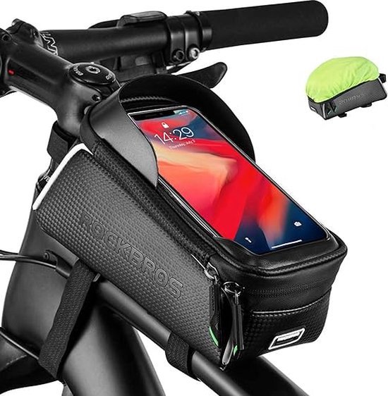 Fiets Frametas - Telefoonhouder Fiets - Touchscreen Waterdicht Fietstas Frame - Smartphones tot 6.5 Inch - Zwart van Merkloos