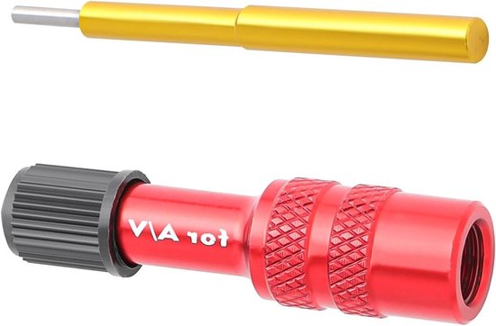 Fiets Inflator Adapter - Vork Adapter Pomp - Snelle Luchtvulling - Aluminiumlegering Ventiel - 47.3 x 11.3 mm - Rood