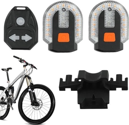 Fiets-knipperlicht - Richtingaanwijzer voor scooter - Zichtbaar fietsen - Met toeter - 20 x 15 x 6 cm - Zwart
