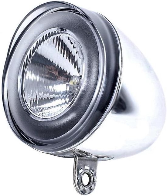 Fiets Koplamp - Fietsverlichting Voor - Veilig Fietsen - Meer Dan 40 Uur - 109 Gram - Chroom