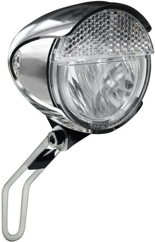 Fiets koplamp - Retro lamp - Veilig Fietsen - Met zijlicht - 15 lux - Chroom
