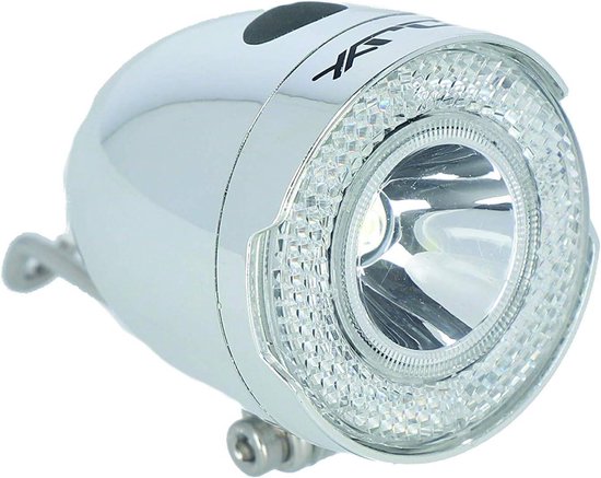 Fiets Koplamp - Voorlamp LED - Veilig Fietsen - Inclusief Batterijen - 126 Gram - Chroom