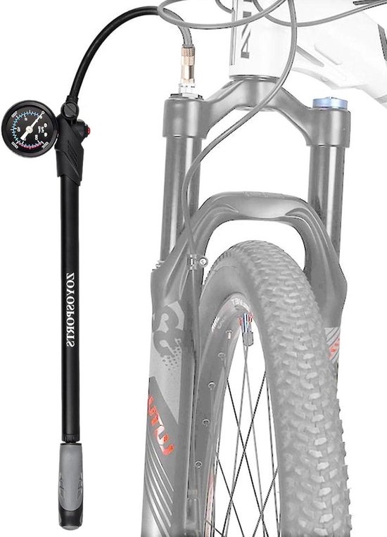 Fiets Luchtpomp - Bandenpomp Suspension - Fietsbanden Oppompen - 360 Graden Draaibare Slang - 300psi - Zwart