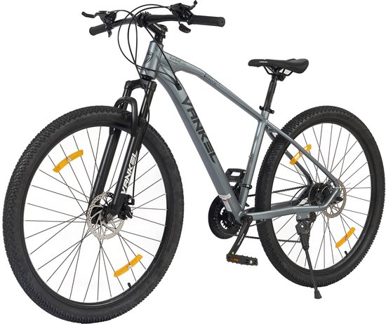 Fiets Mountainbike VANKEL 29 inch - Hardtail mountainbikes - Shimano 21 versnellingen - Shimano Derailleur met dubbele schijfremmen - Geschikt voor lengtes vanaf 160 cm - voor dames en heren - Grijs