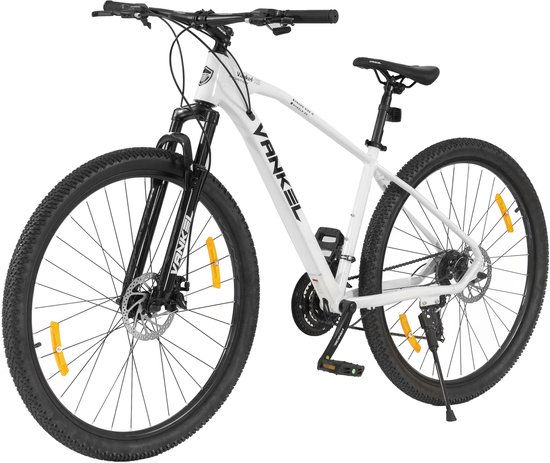 Fiets Mountainbike VANKEL 29 inch - Hardtail mountainbikes - Shimano 21 versnellingen - Shimano Derailleur met dubbele schijfremmen - Geschikt voor lengtes vanaf 160 cm - voor dames en heren - Wit van Fiets.