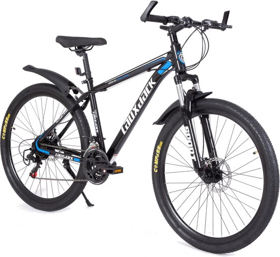 Fiets Mountainbike VANKEL LAUXJACK 28 inch - Hardtail mountainbikes met 21-speed Versnellingen - Shimano Derailleur - Met Schijfremmen - Blauw van Fiets.