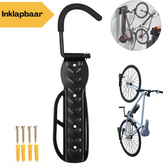 Fiets Ophangsysteem - Fietshaak - Muurbeugel - Ophangbeugel - Fietsbeugel - Fietsenrek - Inclusief Montagemateriaal - Inklapbare Haak van Encasa