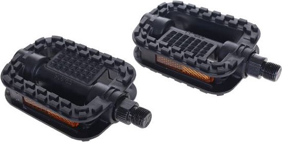 Fiets pedalen - Universeel - Anti slip - Trappers voor fiets met reflector - 14.2mm schroefdraad - 9/16 Inch -Zwart van Fiets.