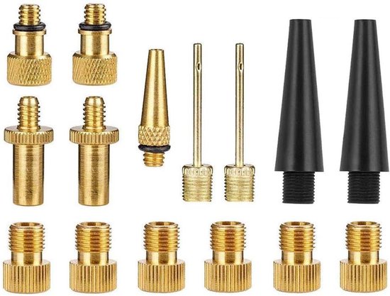 Fiets Pomp Adapter Set - Ventiel Opzetstukken - Banden Oppompen - Complete Assortiment - 10 Stuks - Meerkleurig