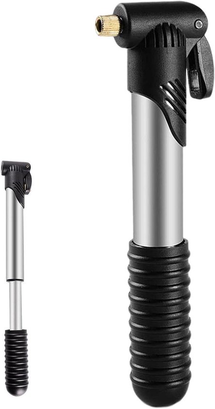 Fiets Pomp - Luchtpomp Banden - Banden Oppompen - Roestvrij Staal - 33 cm - Zwart