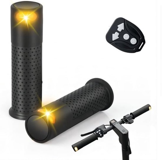 Fiets Richtingaanwijzer-E Scooter Knipperlicht-Stuurverlichting-USB Oplaadbaar-Draadloze Afstandsbediening-IPX5 Waterdicht-Zwart
