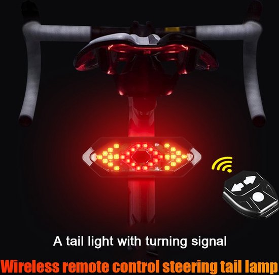 Fiets richtingaanwijzer - USB oplaadbaar - gemakkelijk te bedienen - lange accuduur - IPX6 waterdicht - 300 lumen