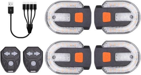 Fiets Richtingaanwijzers - LED Achterlicht - Veilig Fietsen - Met Afstandsbediening - 4 Stuks - Rood