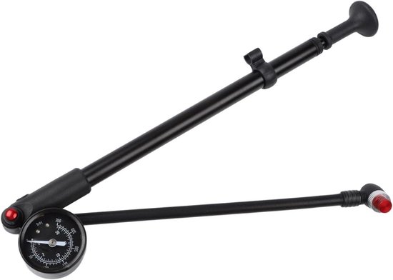 Fiets Schok Pomp - Demper Pomp - Vering Instellen - 300 PSI Max Druk - 310 mm - Zwart