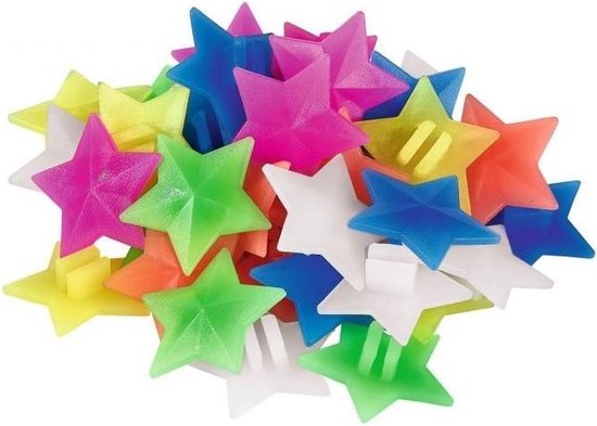 Fiets spaakkralen 36 stuks - spaakkralen -fietskraal sterretjes -fiets kralen - fietskraal kinderfiets -spaakkralen voor een kinderfiets- spaakkralen kinderen- fietskralen -fietskralen kind -spaakkraal kinderen - gekleurde spaak kralen- van Relaxdays