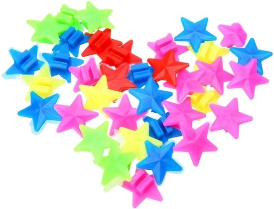 Fiets spaakkralen 36 stuks - Spaakkralen - Ster vorm - Felle neon kleuren - ATHLIX van ATHLIX