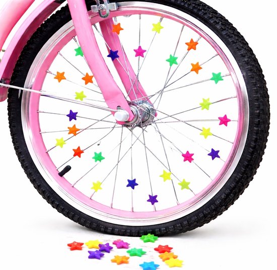 Fiets Spaakkralen Sterretjes – 36 Stuks – Kinderfiets Spaakkralen Sterren | Reflecterende Fietskralen & Spaak Versiering van Merkloos