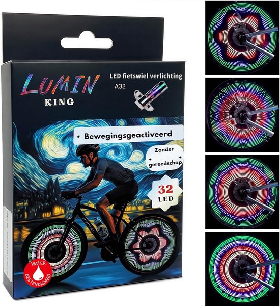 Fiets Spaakverlichting LED - 32 Kleurenpatronen, Automatisch Wisselend