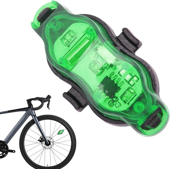Fiets Spaakverlichting - Wielverlichting Fiets - Veilig Fietsen - Slimme Bewegingssensor - 6 x 5 x 2 cm - Groen